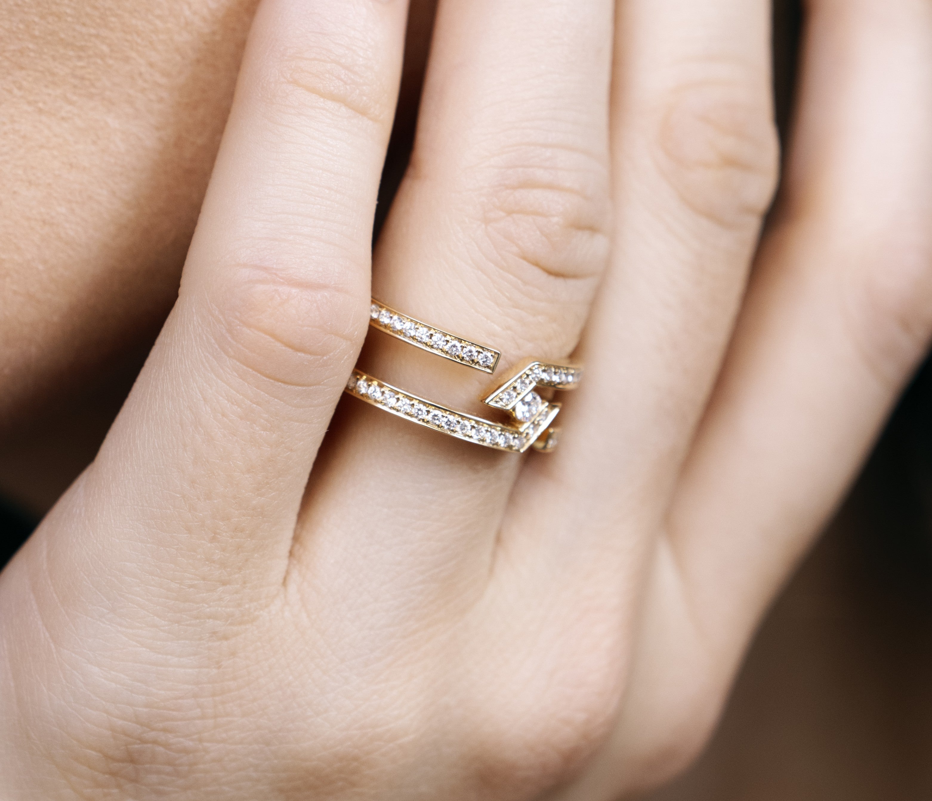 ROOTS MUSE DUET RING PAVÉ - L